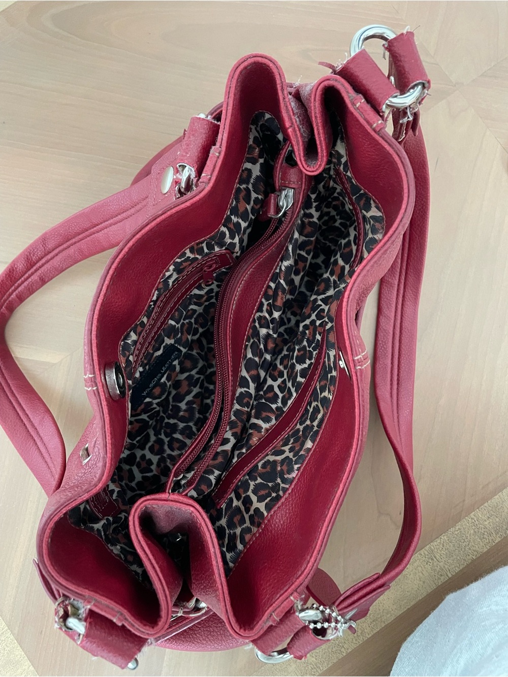 Red Leather Shoulder Bag by Wilson Leather - Picture 3 of 3